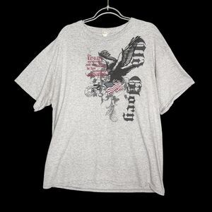 Vintage Christian T Shirt Mens Size XL‎ Y2K Jesus Christ Religious Eagle Flag